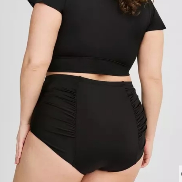 High Rise Ruched Bikini Bottom - Picture 2 of 6